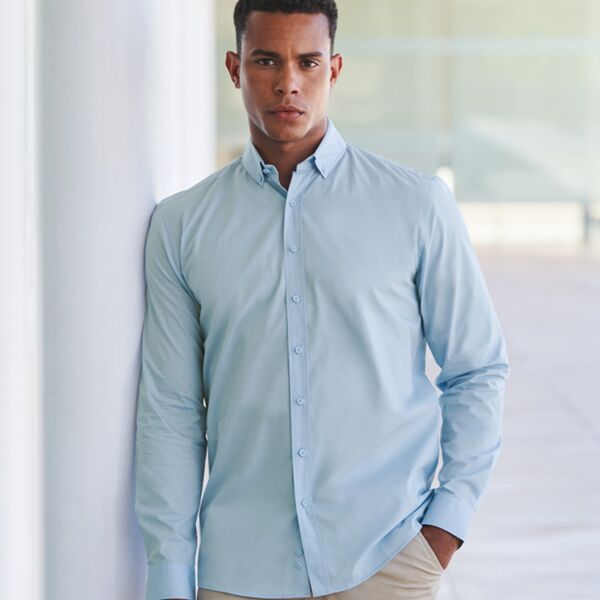 Henbury Long Sleeved Cotton Feel Coolplus® Shirt Thumbnail